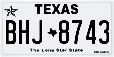TX license plate BHJ8743