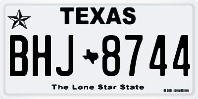 TX license plate BHJ8744