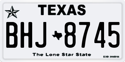 TX license plate BHJ8745
