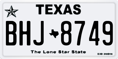 TX license plate BHJ8749