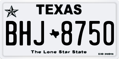 TX license plate BHJ8750