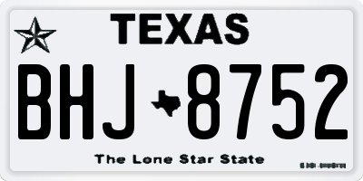 TX license plate BHJ8752