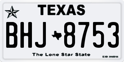 TX license plate BHJ8753