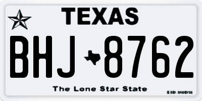 TX license plate BHJ8762