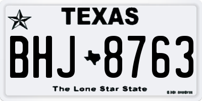 TX license plate BHJ8763