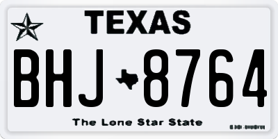 TX license plate BHJ8764