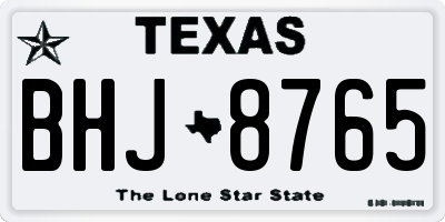 TX license plate BHJ8765