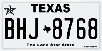 TX license plate BHJ8768