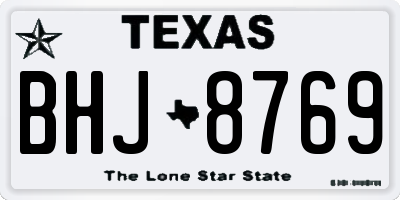 TX license plate BHJ8769