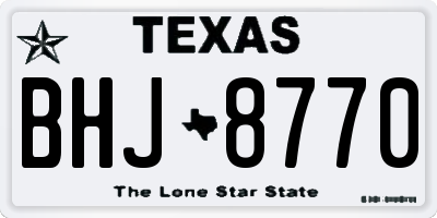 TX license plate BHJ8770