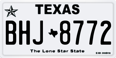 TX license plate BHJ8772