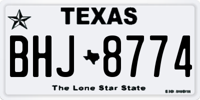 TX license plate BHJ8774