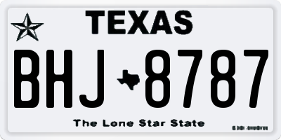 TX license plate BHJ8787