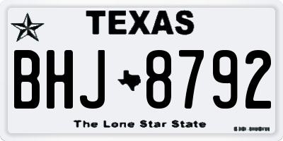 TX license plate BHJ8792