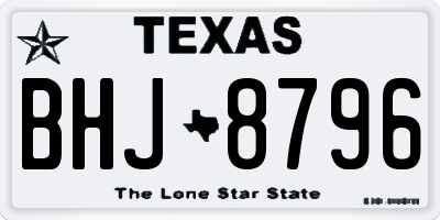 TX license plate BHJ8796