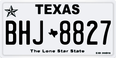 TX license plate BHJ8827