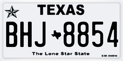 TX license plate BHJ8854