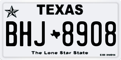 TX license plate BHJ8908