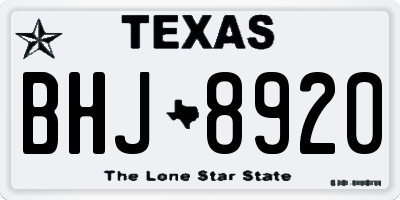 TX license plate BHJ8920