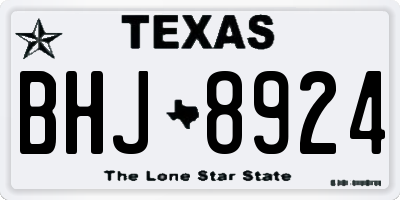 TX license plate BHJ8924