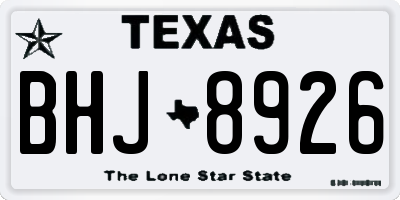 TX license plate BHJ8926