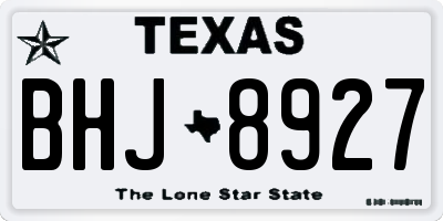 TX license plate BHJ8927