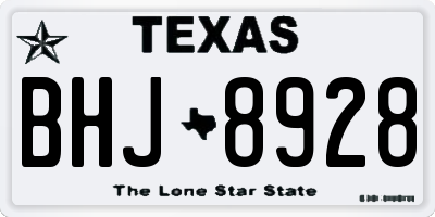 TX license plate BHJ8928