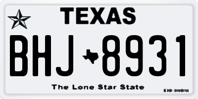 TX license plate BHJ8931