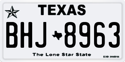 TX license plate BHJ8963