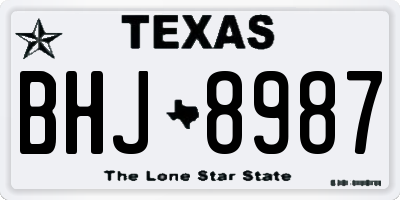 TX license plate BHJ8987