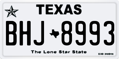 TX license plate BHJ8993