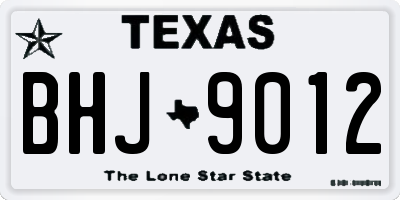 TX license plate BHJ9012