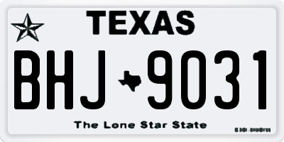 TX license plate BHJ9031