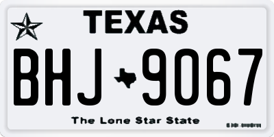 TX license plate BHJ9067