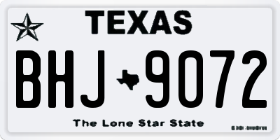 TX license plate BHJ9072