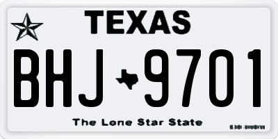 TX license plate BHJ9701