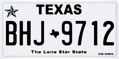 TX license plate BHJ9712