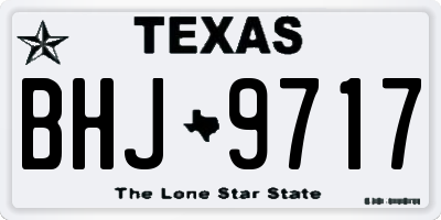 TX license plate BHJ9717