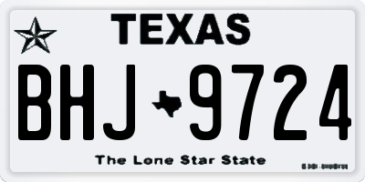 TX license plate BHJ9724