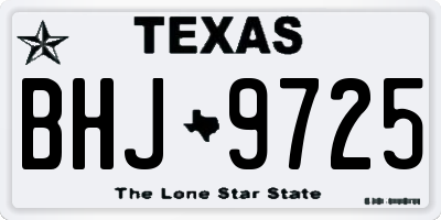 TX license plate BHJ9725