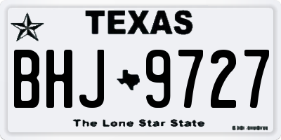 TX license plate BHJ9727