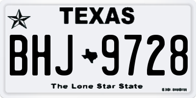 TX license plate BHJ9728