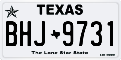 TX license plate BHJ9731