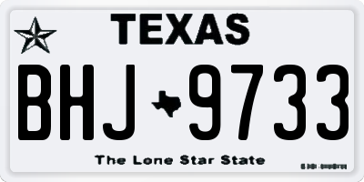 TX license plate BHJ9733
