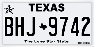 TX license plate BHJ9742