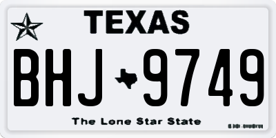 TX license plate BHJ9749