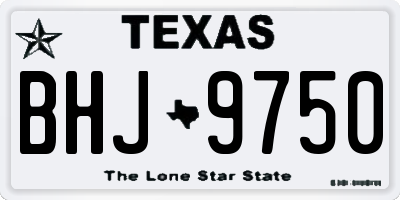 TX license plate BHJ9750