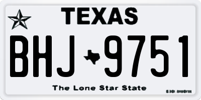 TX license plate BHJ9751
