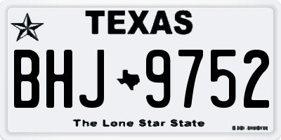 TX license plate BHJ9752