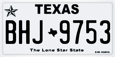 TX license plate BHJ9753